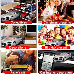 اسباب بازی ماشین فلزی بوگاتی نقره ای سقف آبی کاربنی 1:24 Diecast Bugatti Atlantic_اسباب بازی ماشین